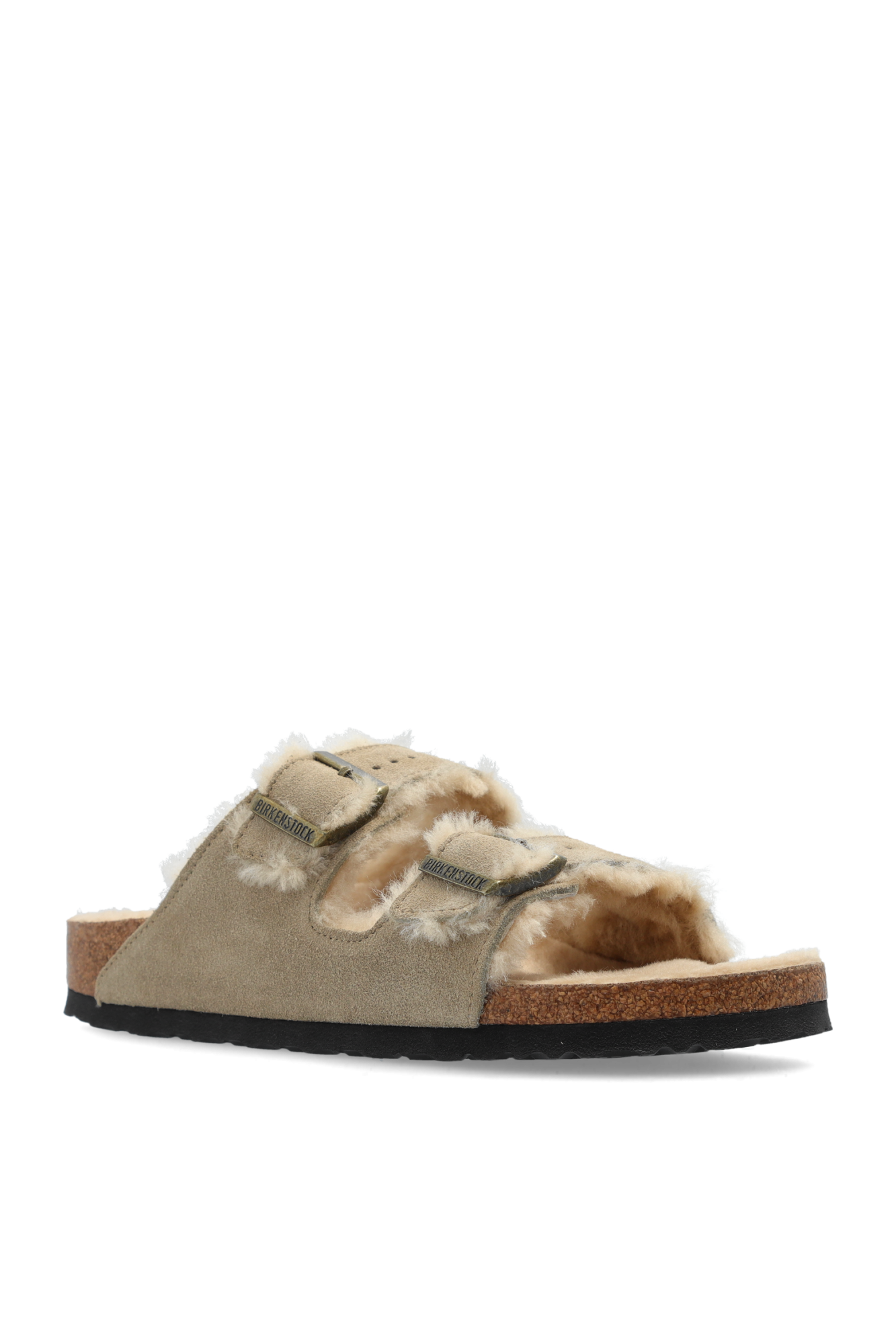 Beige Arizona Shearling Pantoletten Birkenstock Vitkac Germany